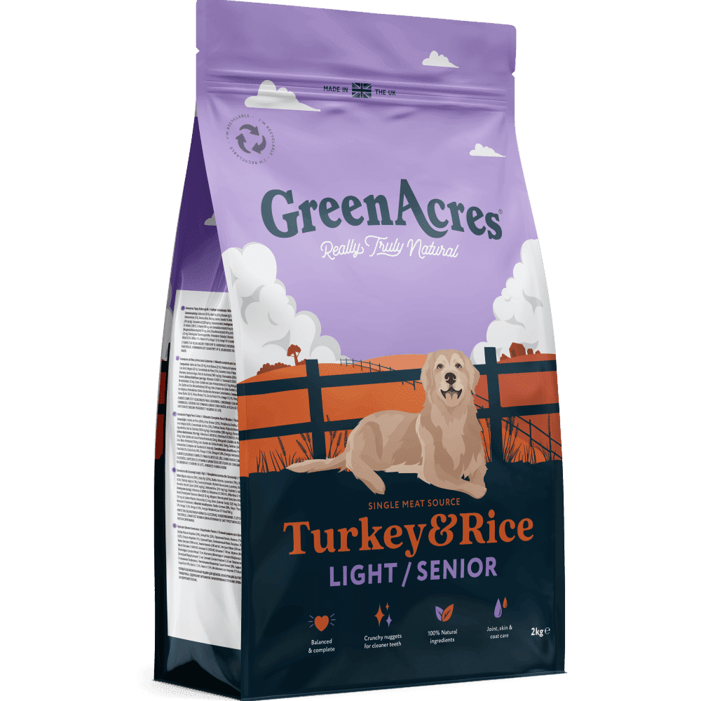 GreenAcres Dog Food: Light/ Senior Turkey & Rice 12kg