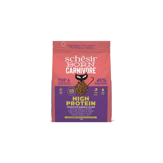 Schesir Dry Cat Food: Adult Born Carnivore Chicken & Herring