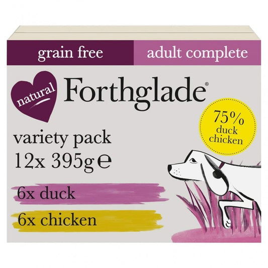 Forthglade Dog Food: Adult Complete Duo Duck & Chicken Grain Free 12x395g