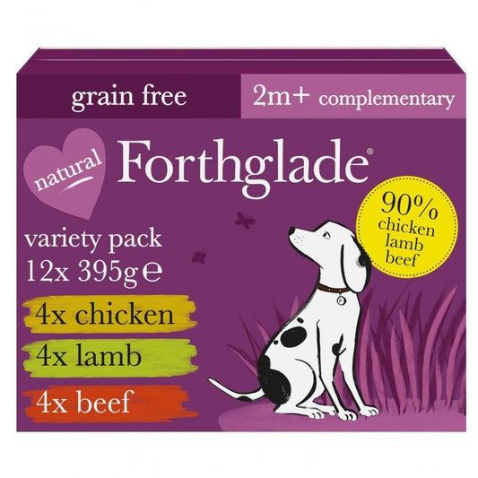 Forthglade Dog Food: MultiPack Just Chicken, Lamb & Beef 12x395g