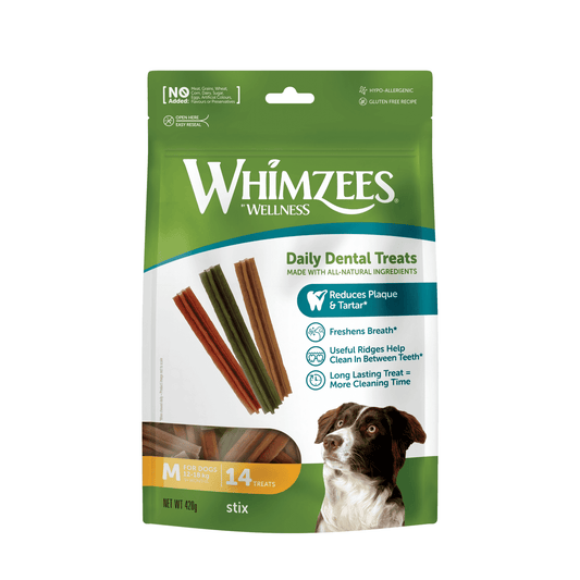 Whimzees Dog Treats: Stix Medium 14pk