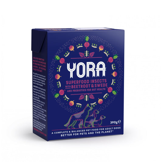 YORA Wet Dog Food: Insect, Beetroot & Swede Pâté 390g