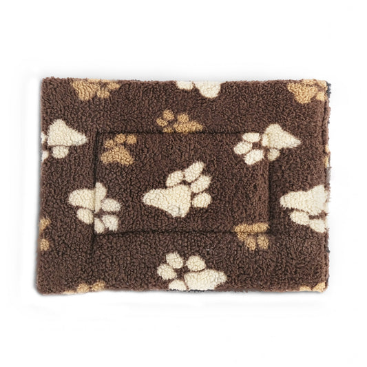 Petlife Crate Mat Brown with Cream Paws