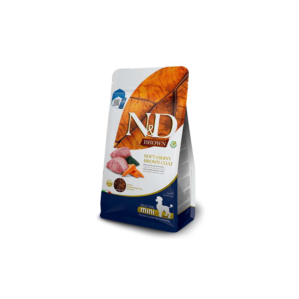 Natural & Delicious Brown Dog Food: Adult Mini Lamb & Spirulina 2kg