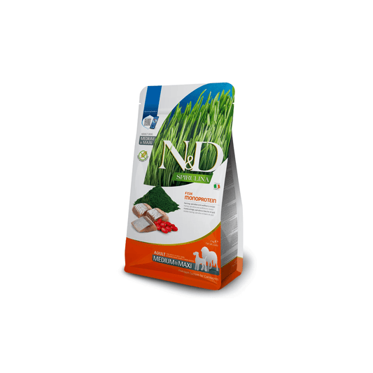 Natural & Delicious Spirulina Dog Food: Adult Medium/ Maxi Herring 7kg