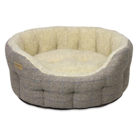 Earthbound Round Traditional Tweed Bed Beige