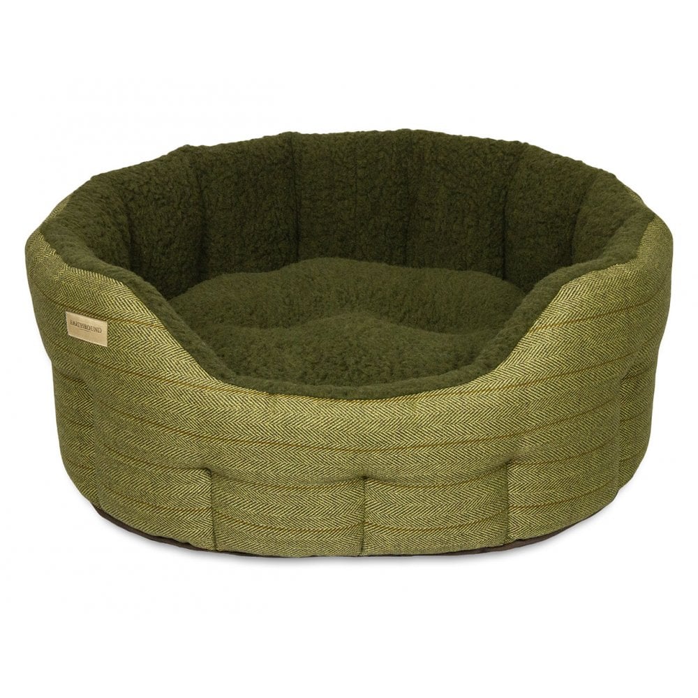 Earthbound Modern Tweed Bed Green
