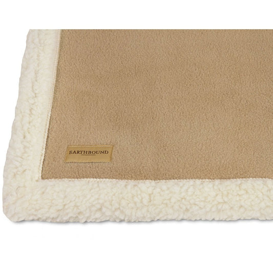 Earthbound Sherpa Fleece Blanket Camel