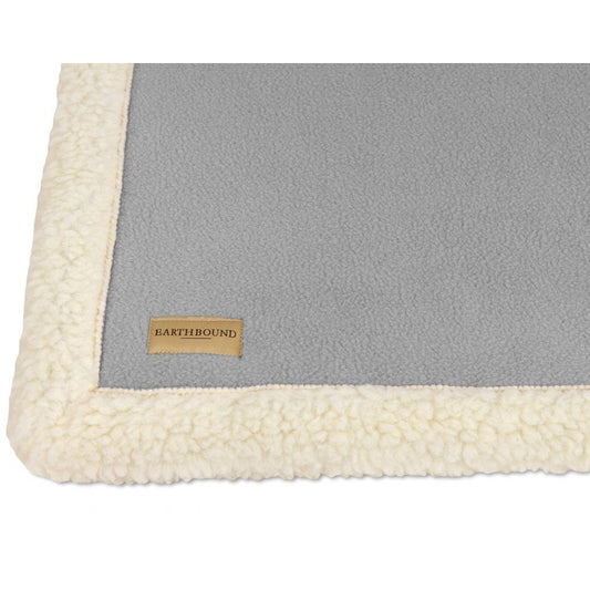 Earthbound Sherpa Fleece Blanket Grey