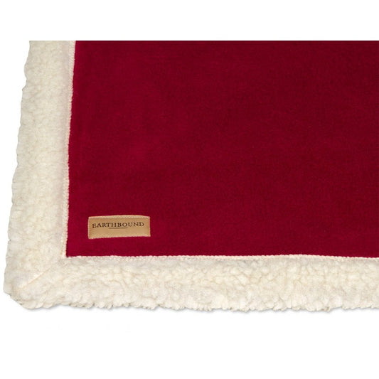 Earthbound Sherpa Fleece Blanket Burgundy
