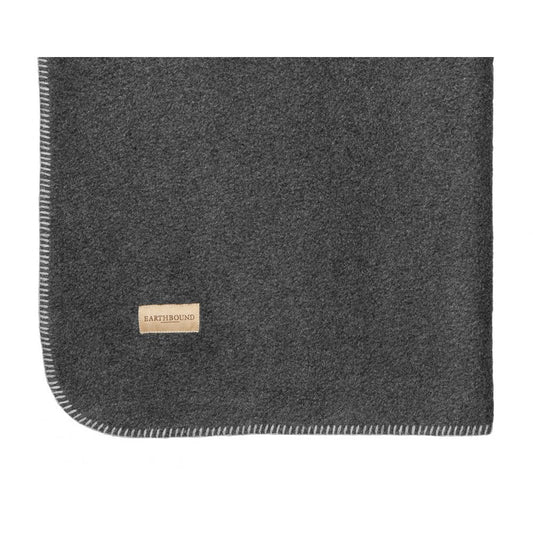 Earthbound Stitched Fleece Blanket Charcoal
