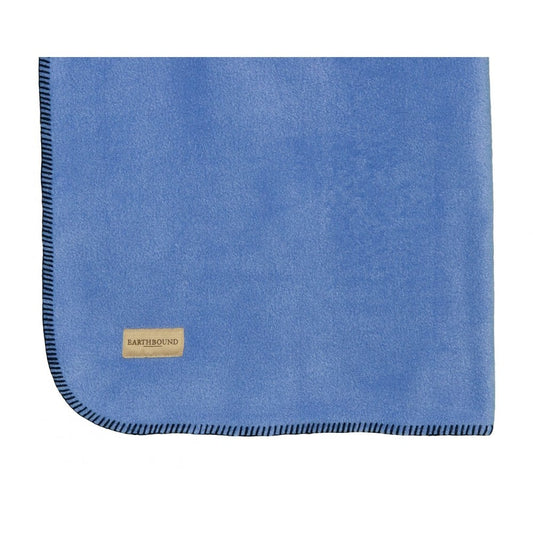 Earthbound Stitched Fleece Blanket Sky Blue