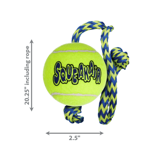 KONG SqueakAir Ball With Rope Medium