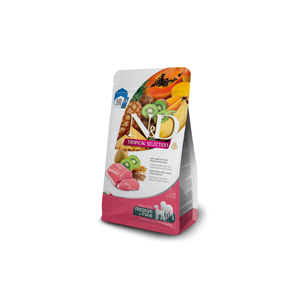 Natural & Delicious Tropical Dog Food: Adult Medium/ Maxi Pork 10kg