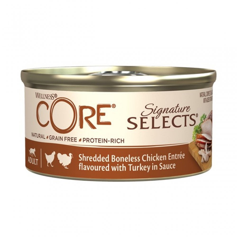 Wellness CORE Wet Cat Food: Tins Signature Selects Adult Chicken with Turkey in Sauce 79g