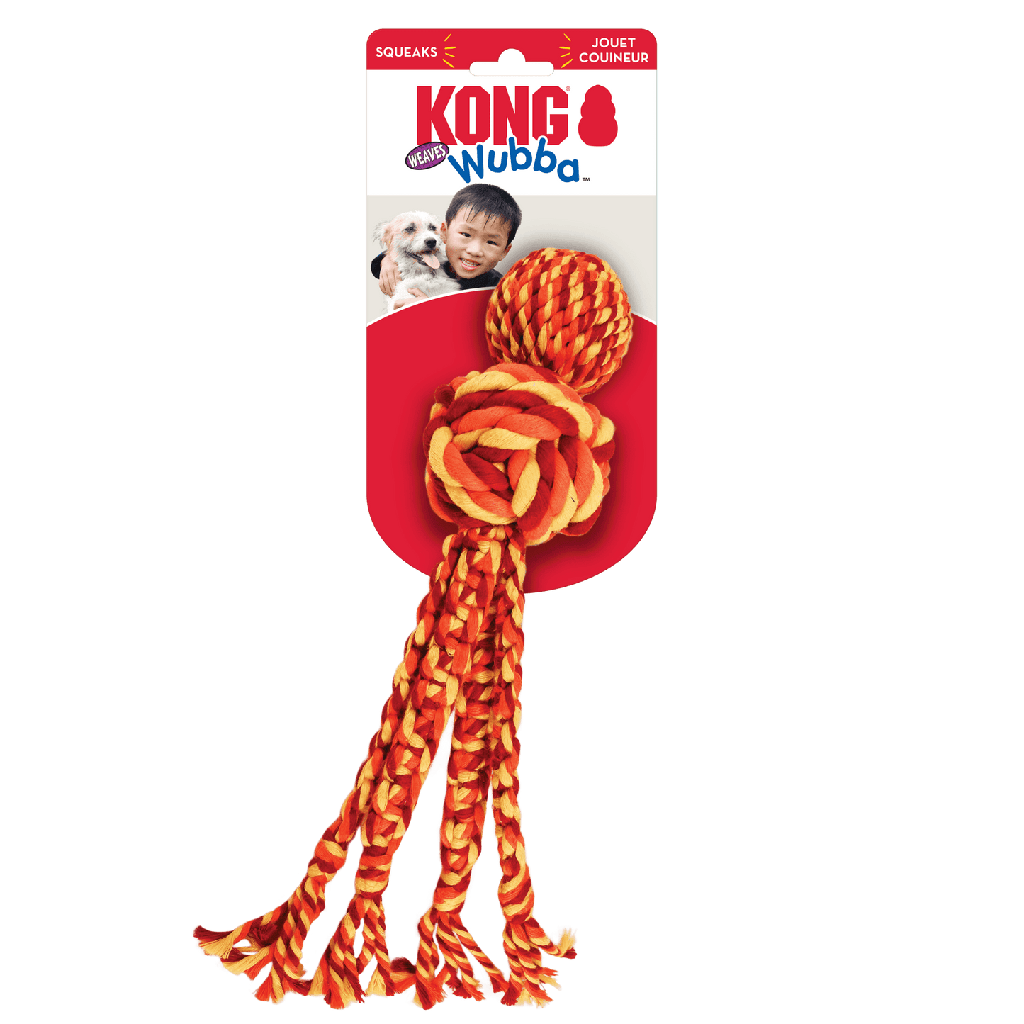 KONG Wubba Weaves with Rope (Assorted Colours)