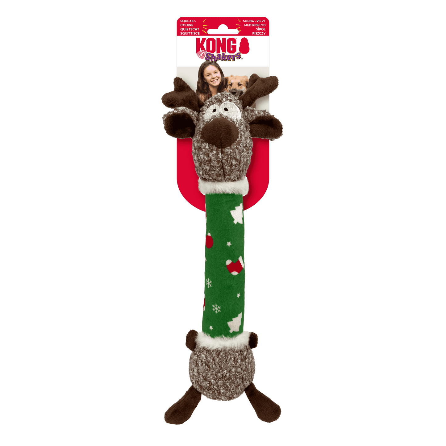 KONG Holiday Shakers Luvs Reindeer Medium