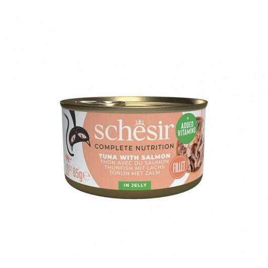 Schesir Wet Cat Food: Can Adult Tuna with Salmon in Jelly 85g