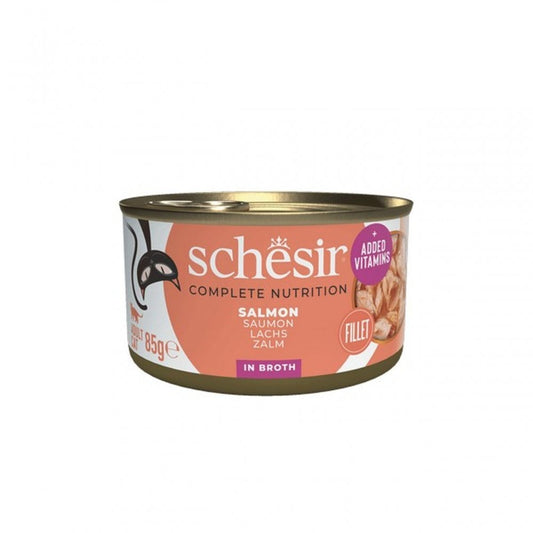Schesir Wet Cat Food: Can Adult Salmon in Broth 85g
