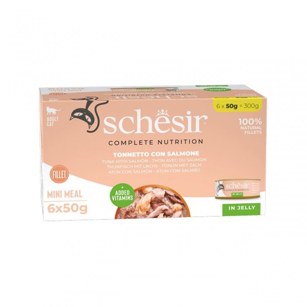 Schesir Wet Cat Food: Can Adult Tuna with Salmon in Jelly 6x50g