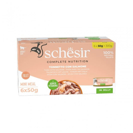 Schesir Wet Cat Food: Can Adult Tuna with Salmon in Jelly 6x50g