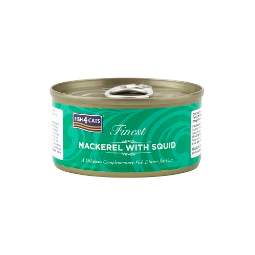 Fish4Cats Wet Food: Mackerel with Squid 10x70g