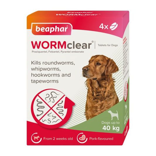 Beaphar WORMclear for Dogs up to 40kg (4 Tablet)