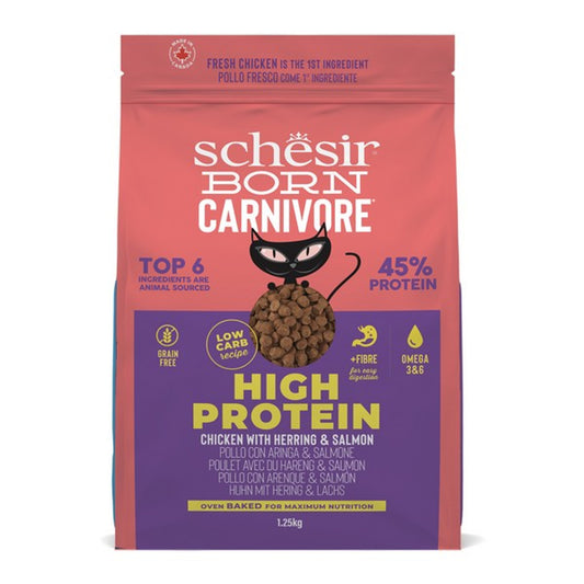 Schesir Dry Cat Food: Adult Born Carnivore Chicken & Herring 1.25kg