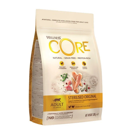 Wellness CORE Cat Food: Adult Sterilised Original Chicken with Turkey 300g