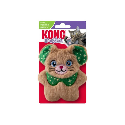 KONG Christmas Cat Snuzzles Mouse Brown