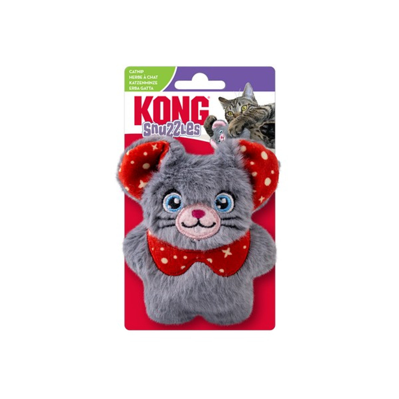 KONG Christmas Cat Snuzzles Mouse Grey