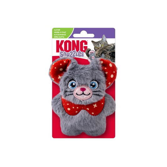 KONG Christmas Cat Snuzzles Mouse Grey