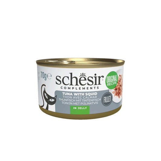 Schesir Wet Cat Food: Complements Can Tuna with Squid In Jelly 70g