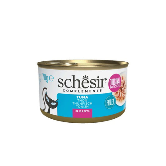 Schesir Wet Cat Food: Complements Can Tuna In Broth 70g