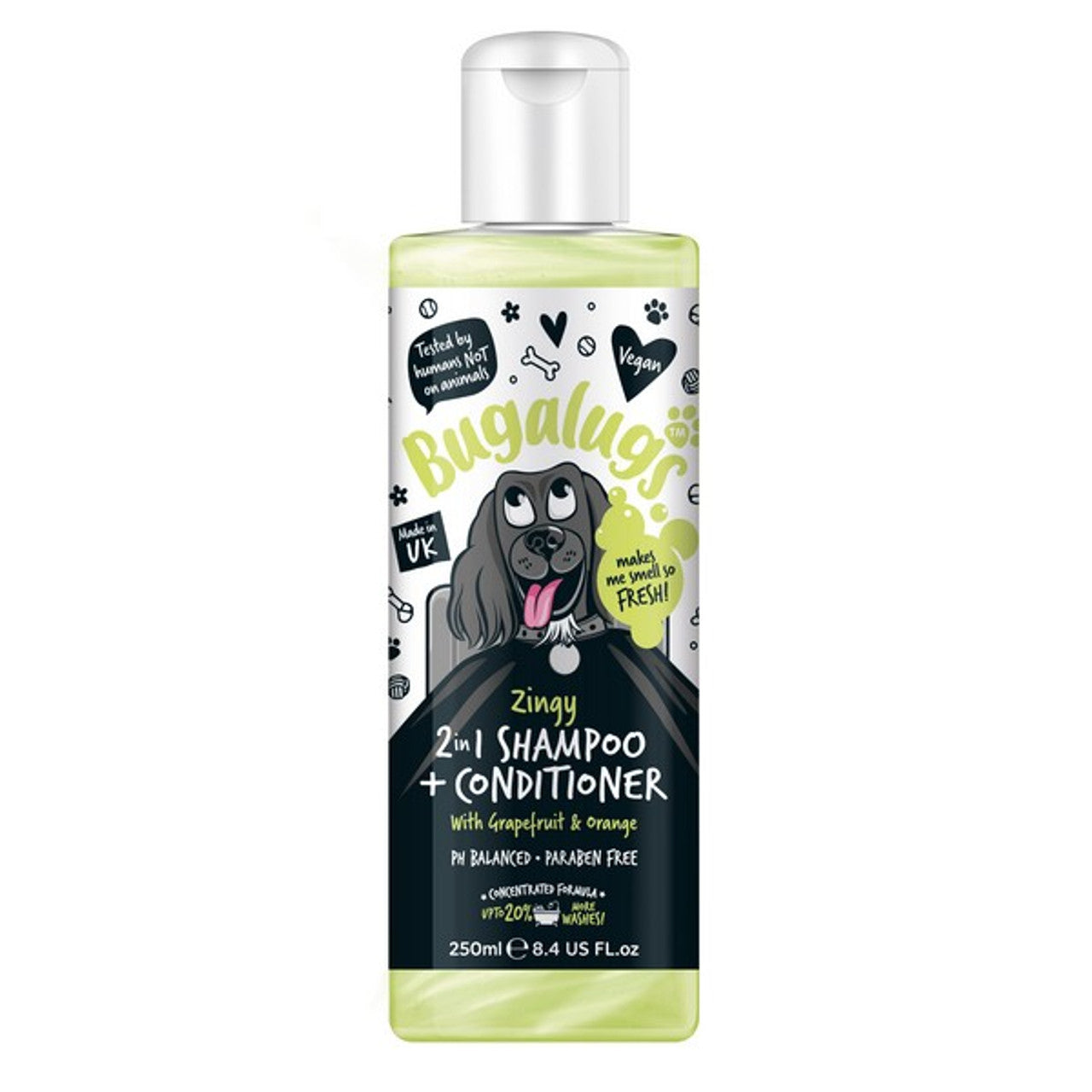 Bugalugs Zingy 2 in 1 Dog Shampoo 250ml