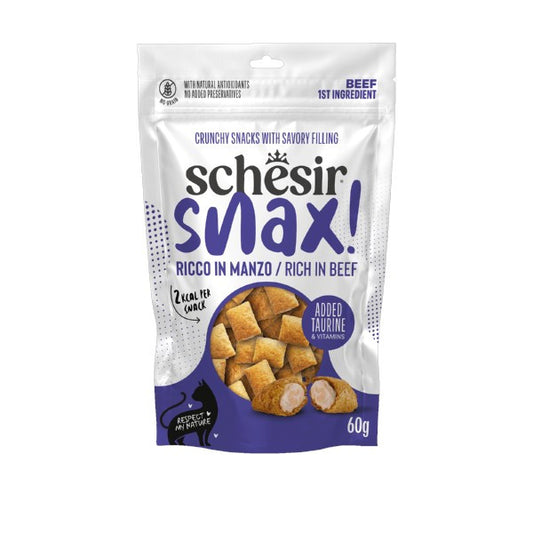 Schesir Cat Treats: Snax! Beef Pillows 60g