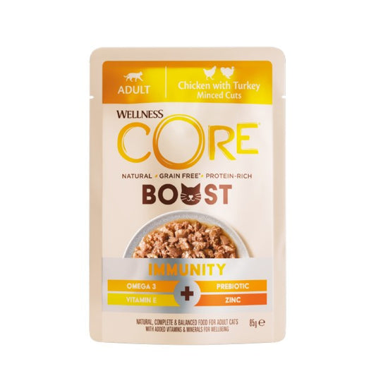 Wellness CORE Wet Cat Food: Boost Immunity Chicken with Turkey 85g