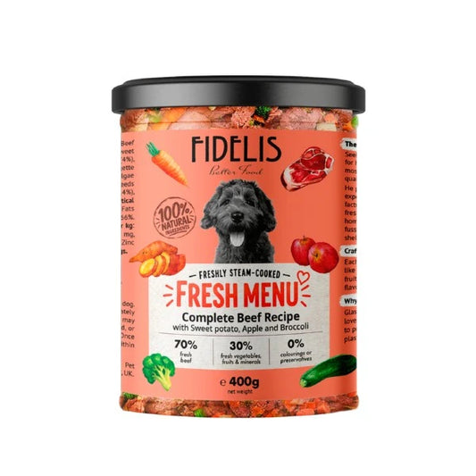 Fidelis Dog Food: Fresh Menu Beef Recipe Complete 6x400g
