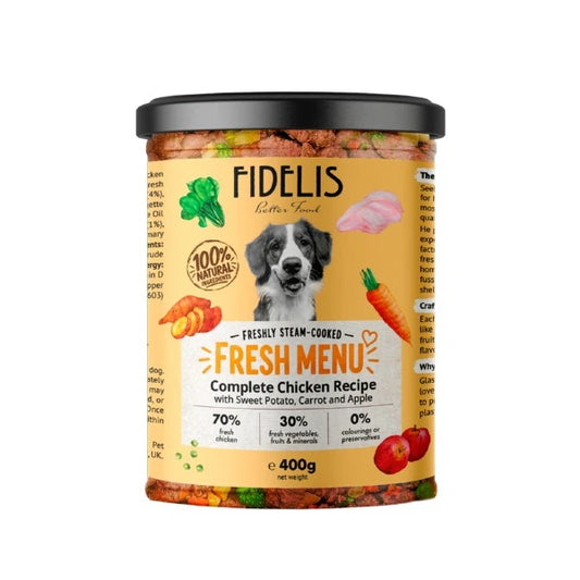 Fidelis Dog Food: Fresh Menu Chicken Recipe Complete 6x400g
