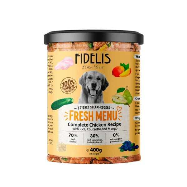 Fidelis Dog Food: Fresh Menu Chicken with Recipe Complete 6x400g