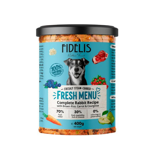Fidelis Dog Food: Fresh Menu Rabbit Recipe Complete 6x400g