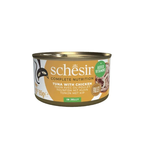 Schesir Wet Cat Food: Complete Tuna with Chicken in Jelly 85g
