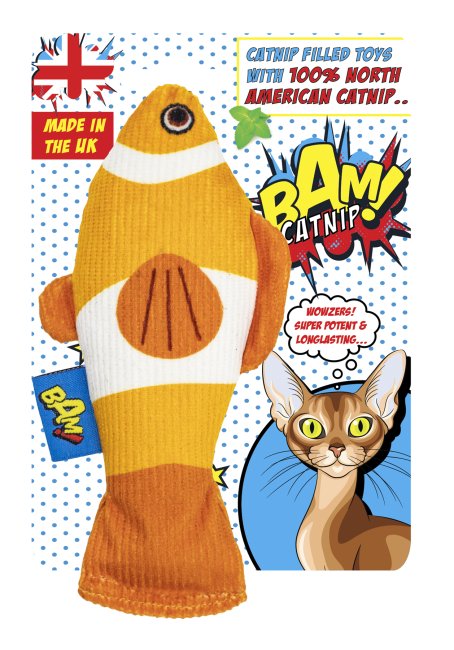 BAM Catnip Conny Clownfish Cat Toy