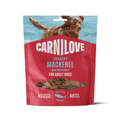 Carnilove Dog Treats: Crunchy Mackerel with Raspberries 200g