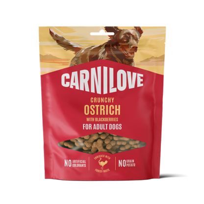 Carnilove Dog Treats: Crunchy Ostrich with Blackberries 200g