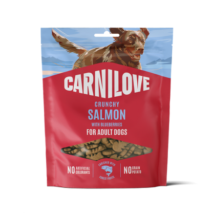 Carnilove Dog Treats: Crunchy Salmon with Blueberries 200g