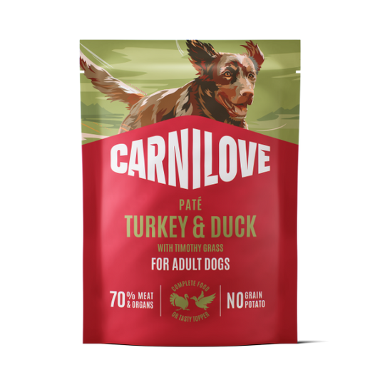 Carnilove Wet Dog Food: Pouch Adult Turkey & Duck in Paté 300g