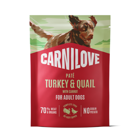 Carnilove Wet Dog Food: Pouch Adult Turkey & Quail in Paté 300g