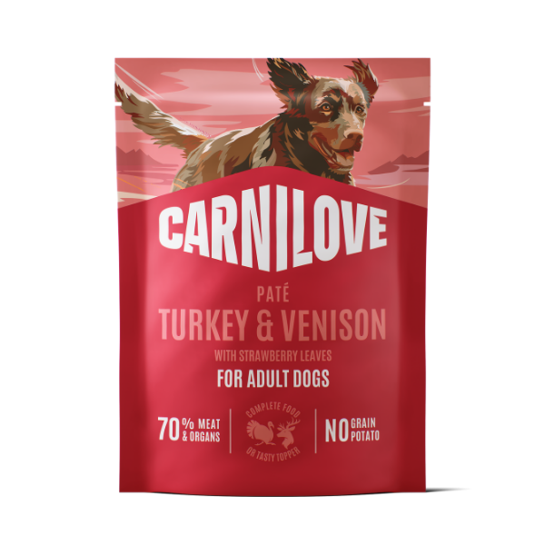 Carnilove Wet Dog Food: Pouch Adult Turkey & Venison in Paté 300g