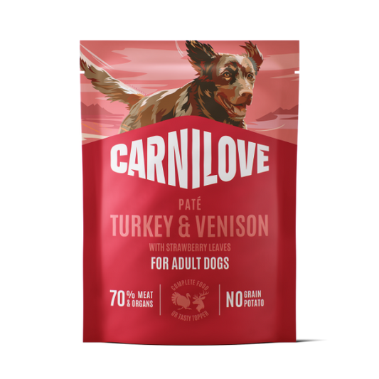 Carnilove Wet Dog Food: Pouch Adult Turkey & Venison in Paté 300g